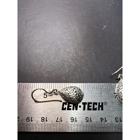 Bali style sterling silver dangle earrings - Picture 8 of 9